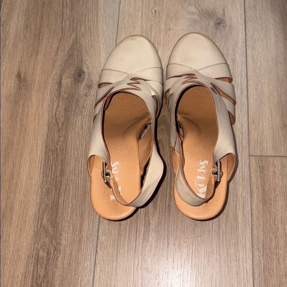 NWOT Korks Wynne Tan platform sandals, size 11M. - Picture 2 of 5